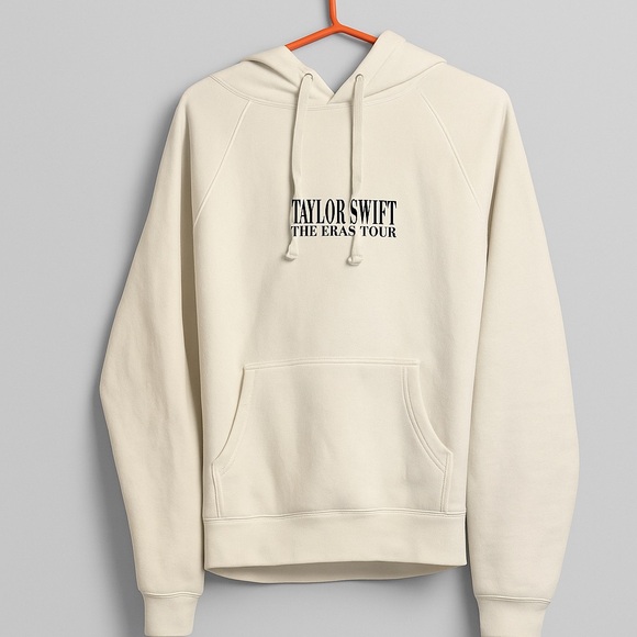 Taylor Swift Hoodie Small Oversized Sweater The Eras Tour Unisex Cream W Merch - Picture 1 of 11